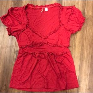 Anthropologie women’s ruffled short sleeve too